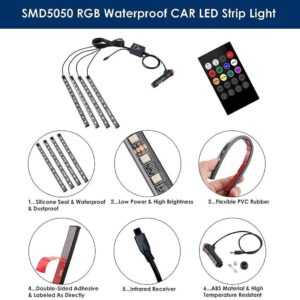 LED RGB Car Interior Decorative Atmosphere Strip Music reactive Sounds Active Disco Equalizer Best Light for car